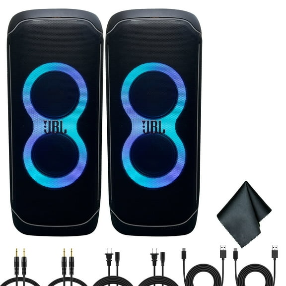 2-Pack JBL PartyBox Ultimate 1100W Portable Speakers with Cleaning Cloth (International Model)