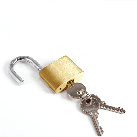 2 x Keyed Padlock Medium 40mm Solid Brass Lock Security Different Keys