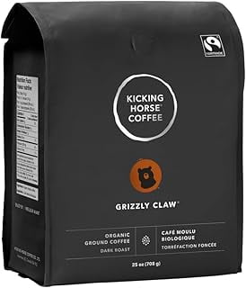 2 x Kicking Horse Coffee - Grizzly Claw Blend, Ground 100% Arabica Coffee | Dark Roast | All Organic & Fairtrade | 708 g