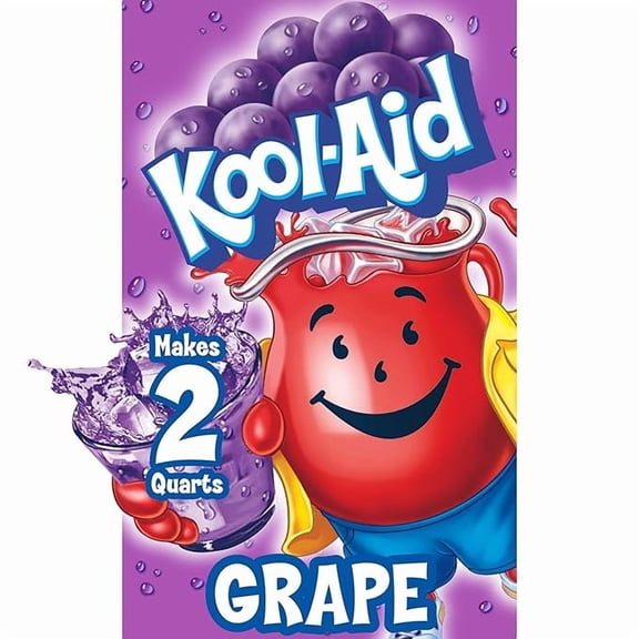 2 x Kool-Aid Unsweetened Grape Powdered Drink Mix, 0.14 oz. Packet