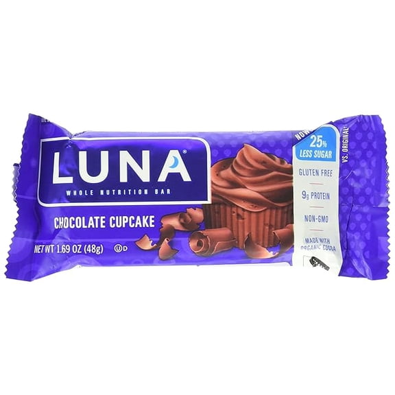 2 x Luna Nutrition Bar, Chocolate Cupcake, 1.6 Ounce