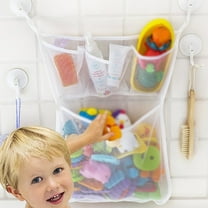 2 x Mesh Bath Toy Organizer   Ultra Strong Hooks – The Perfect Bathtub Toy Holder & Bathroom or Shower Caddy – These Multi-use Net Bags Make Baby Bath Toy Storage Easy – For Kids & Toddlers