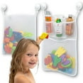 2 x Mesh Bath Toy Organizer + Ultra Strong Hooks The Perfect Bathtub