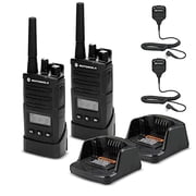 2 x Motorola RMU2080d On-Site 2-Way Business Radio with Display RMU2080D + 2 x HKLN4606 Remote Speaker Mic - 2 Pack with Mic Bundle