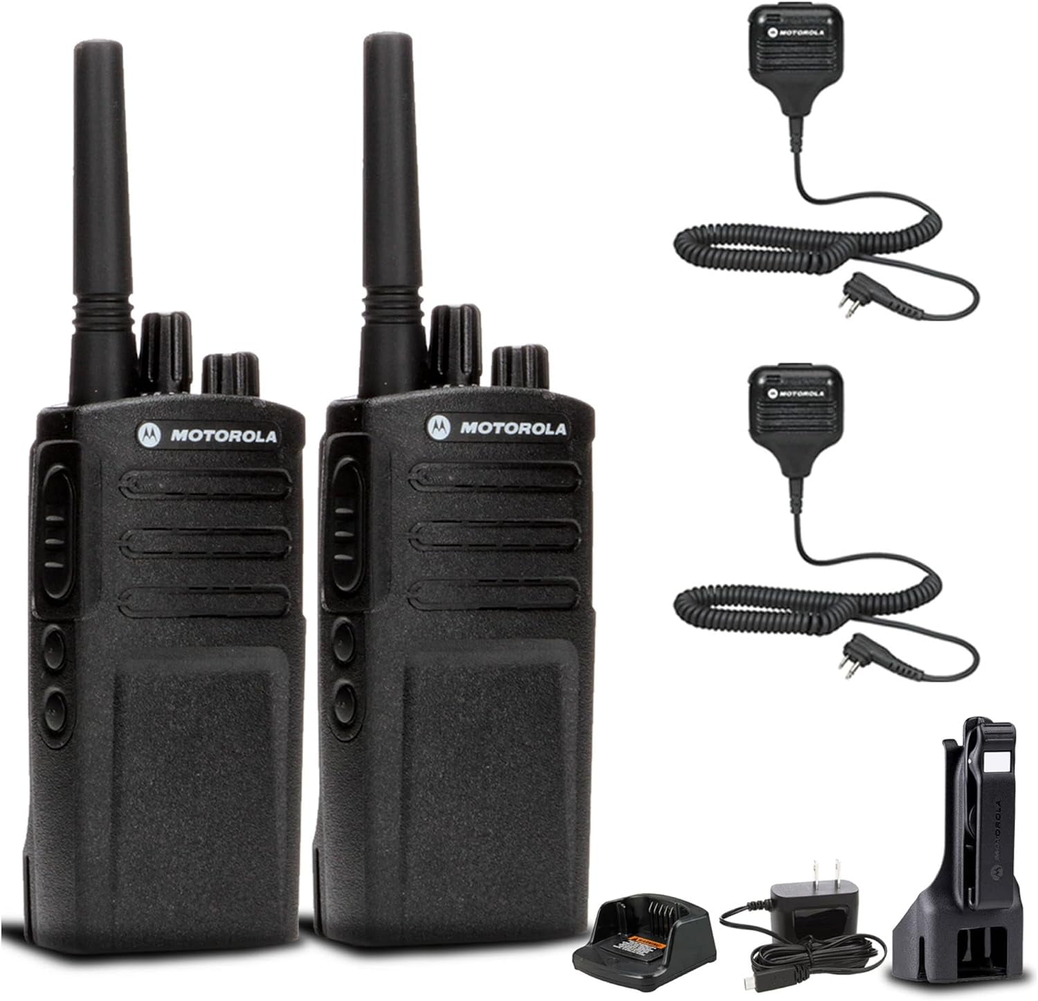 2 x Motorola RMV2080 On-Site 2-Way Business Radio (RMV2080) + 2 x HKLN4606 Remote Speaker Mic