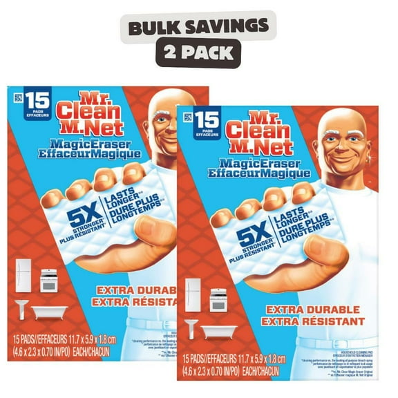 2 x Mr. Clean Magic Eraser Extra Durable Sponge Cleaner, 15 Packs each