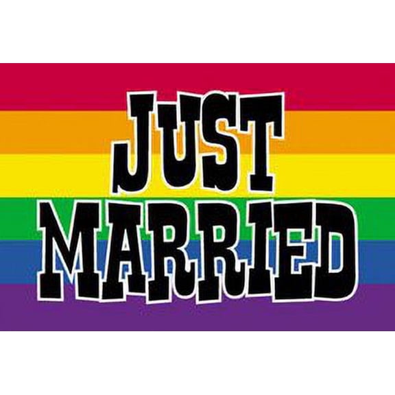 2 x NSI - Pride Rainbow Just Married Postcards - 6'' x 4'' Inches
