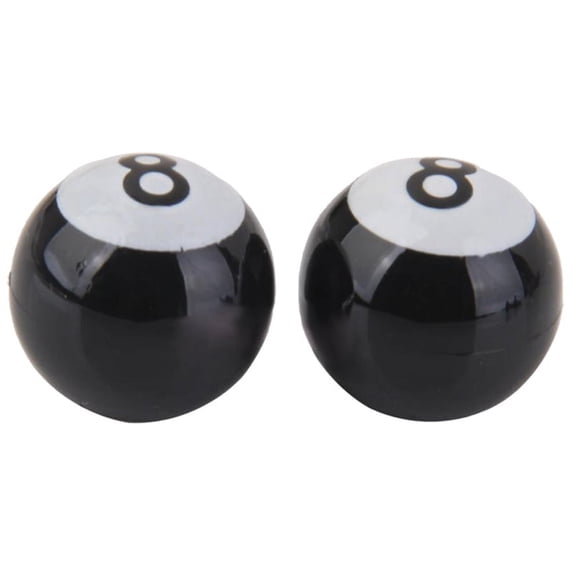 2 x No. 8 Ball bike tyre tire wheel stem air valve dust cap cover,2 x Tire Valve Cover,black