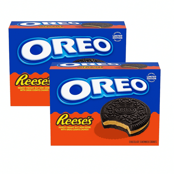 2 x OREO REESE'S Peanut Buttery Creme Chocolate Sandwich Cookies, Limited Edition, 10.81 oz