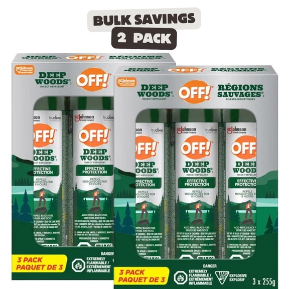 2 x Off! Deep Woods Insect Repellent, 3 pack each