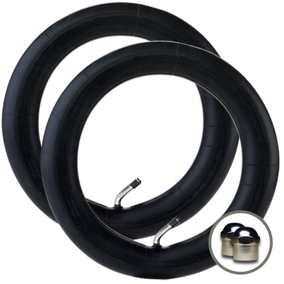 2 x PHIL & TEDS DOT - Stroller/Pushchair Inner Tubes - For 12" / 12 1/2" Tires With Easy Access 45 Bent/Angled Valve + Upgraded Metal Valve Caps