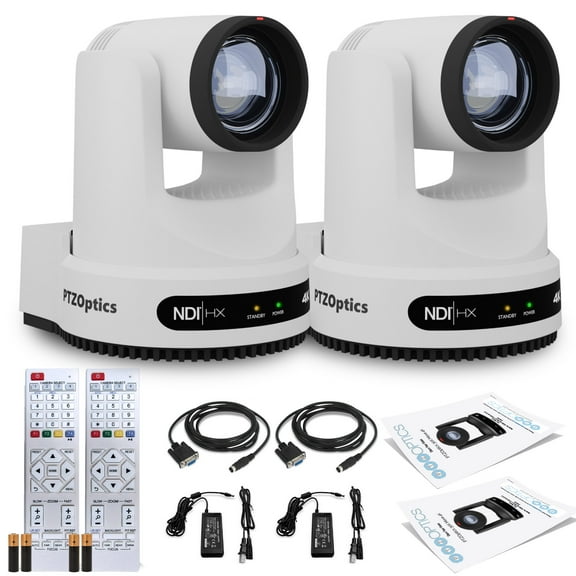 2 x PTZOptics Move 4K SDI/HDMI/USB/IP PTZ Camera with 12x Optical Zoom (White) (PT12X-4K-WH-G3)