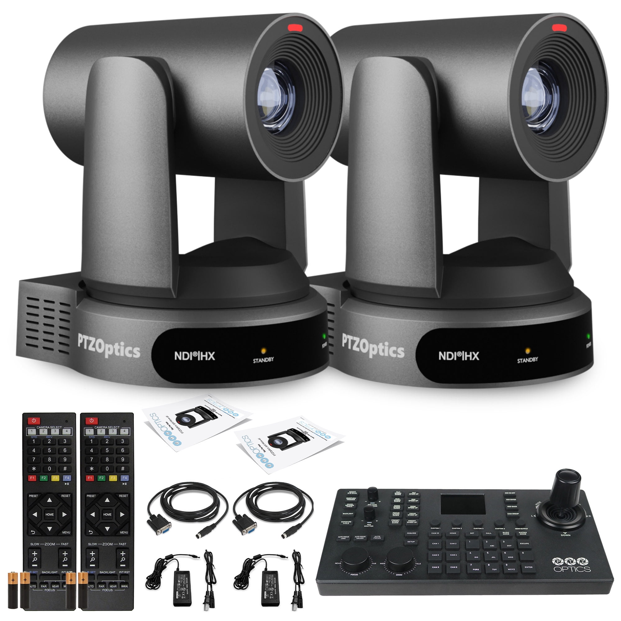 2 x PTZOptics Move 4K SDI/HDMI/USB/IP PTZ Camera with 30x Optical Zoom ...