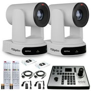 2 x PTZOptics Move 4K SDI/HDMI/USB/IP PTZ Camera with 30x Optical Zoom (White) (PT30X-4K-WH-G3) + PTZOptics PT-JOY-G4 Joystick Controller