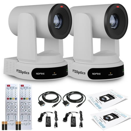 2 x PTZOptics Move 4K SDI/HDMI/USB/IP PTZ Camera with 30x Optical Zoom (White) (PT30X-4K-WH-G3)