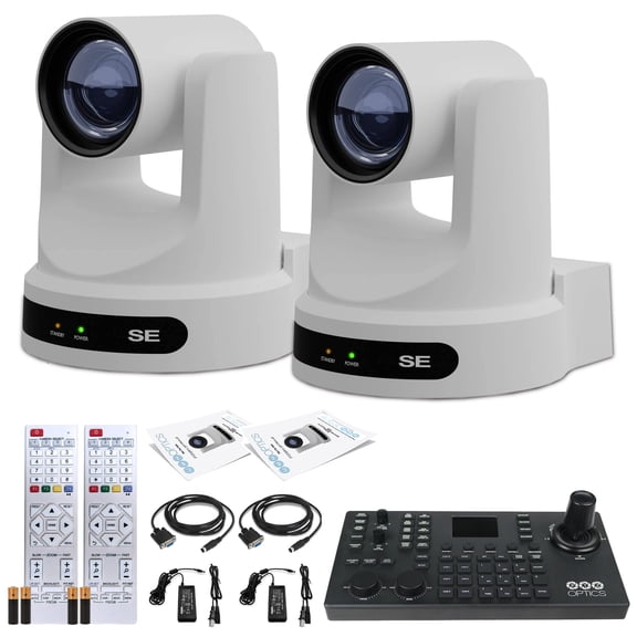 2 x PTZOptics Move SE PTZ Camera with 12x Optical Zoom + PTZOptics SuperJoy PTZ Camera Controller
