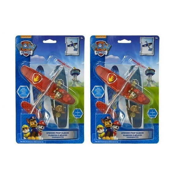 2 x Paw Patrol Spinning Prop Gliders 2 Gliders Marshall Chase Set