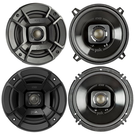 2 x Polk Audio DB522 5.25" 300-Watt 2-Way Car Audio Speakers, 2 x Polk Audio DB652 6.5" 300W 2 Way Car Marine ATV Stereo Coaxial Speakers + Keychain