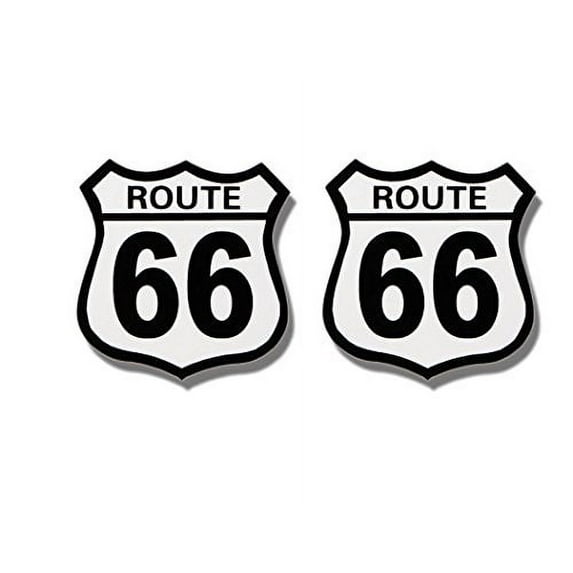 2 x ROUTE 66, Sticker DECAL - 3" (Pair)