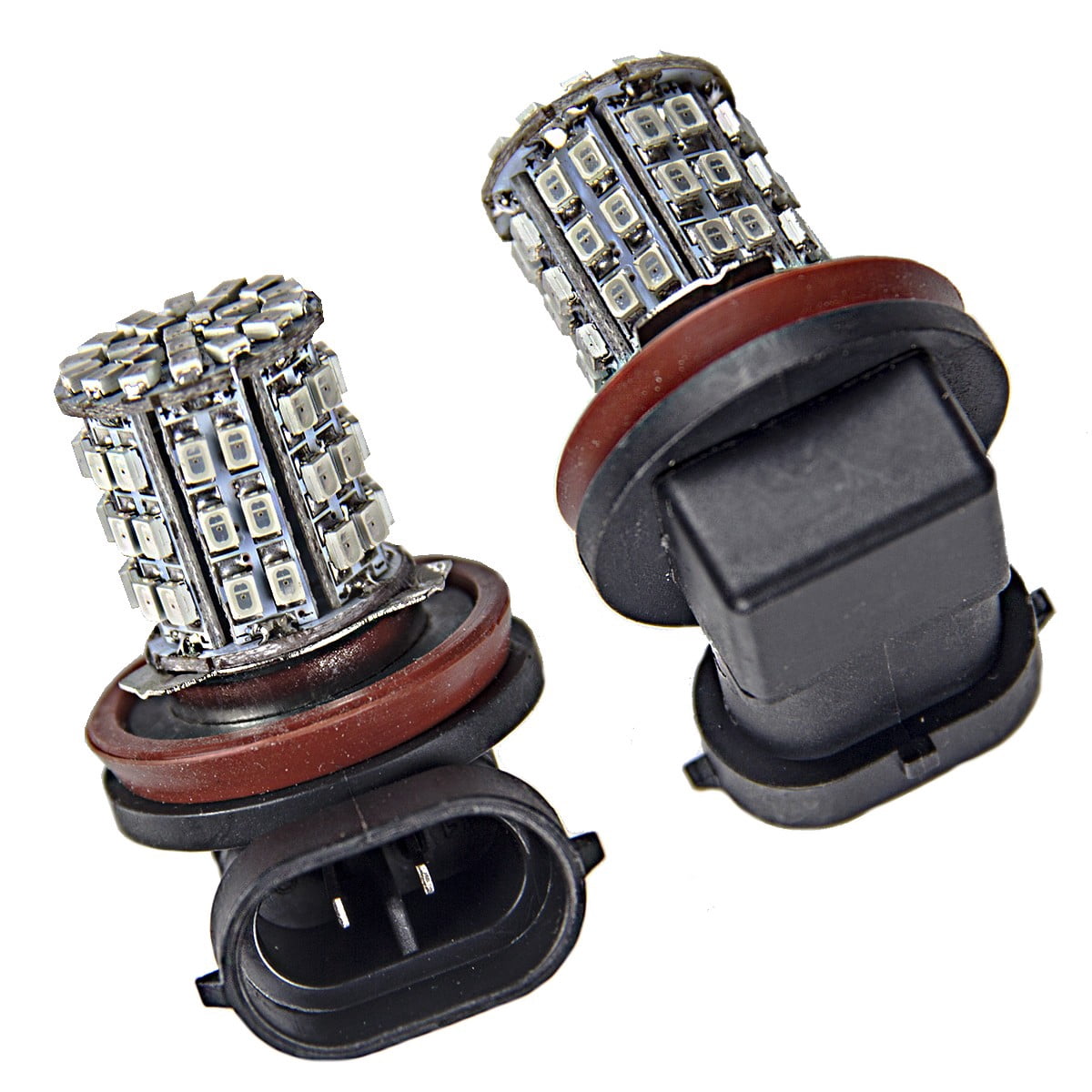 2 x Red H11 Fog LED Bulbs Day Driving DRL Running Head Light 64-SMD ...