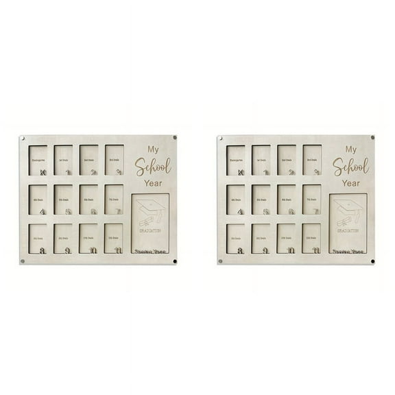 2 x School Years Photo Frame-Wood Color