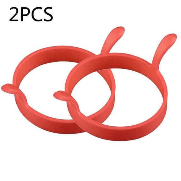 2 x Silicone Egg Frying Rings Fried Poacher Mould Perfect For Pancakes New