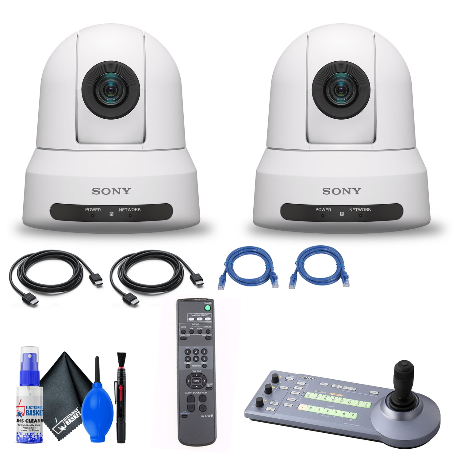 2 x Sony SRGX120 1080p PTZ Camera with HDMI, IP & 3GSDI Output (White