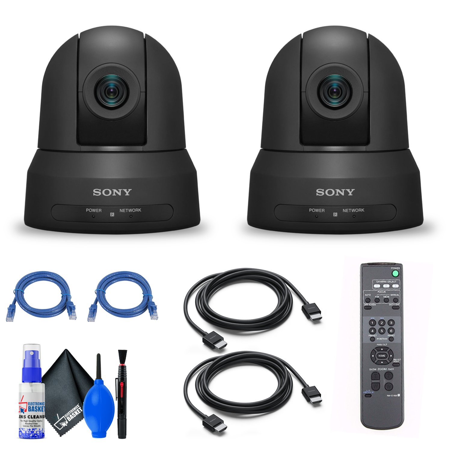 2 x Sony SRGX120 1080p PTZ Camera with HDMI, IP & 3GSDI Output (Black