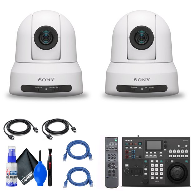 2 x Sony SRGX400 1080p PTZ Camera with HDMI, IP & 3GSDI Output (White