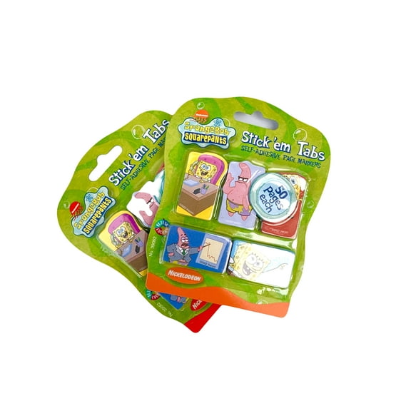 2 x Spongebob Squarepants Small Stick'em Tabs Set (5 Pads, 100pg/each)
