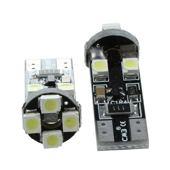 2 x T10 W5W CANBUS Error Free 8 SMD LED White Wedge Light Bulbs 12V