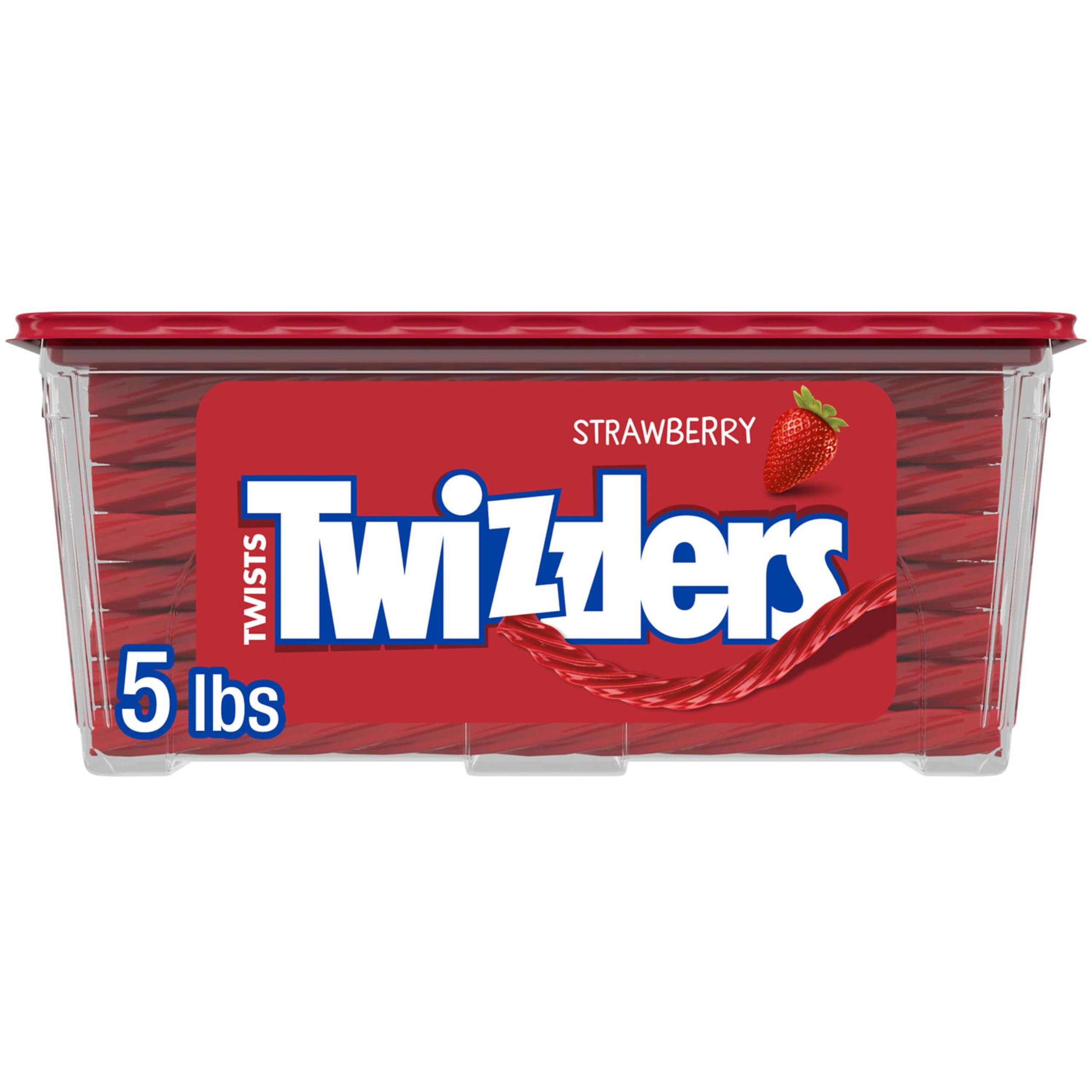 2 x - TWIZZLERS Twists Strawberry Flavored Licorice Style, Chewy Candy Tub, 5 lb