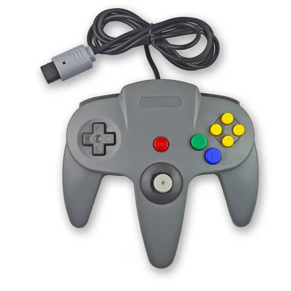 TekDeals For Nintendo 64 N64 Controller Video Game Console Gamepad Joystick Joypad Wired, Gray