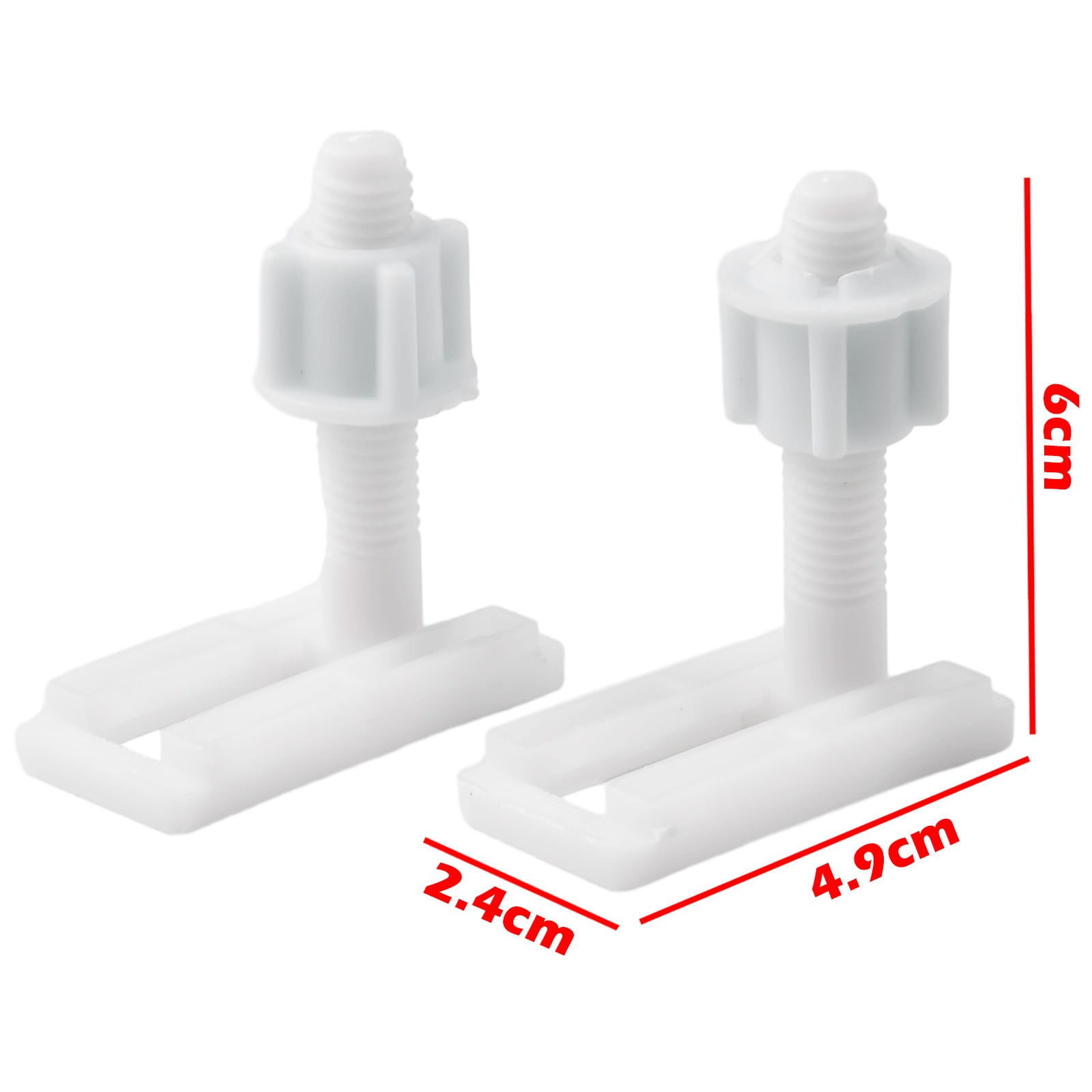 2 x Toilet Seat White Hinges Full Set Bolts Screws Bathroom Repair Kit Tools