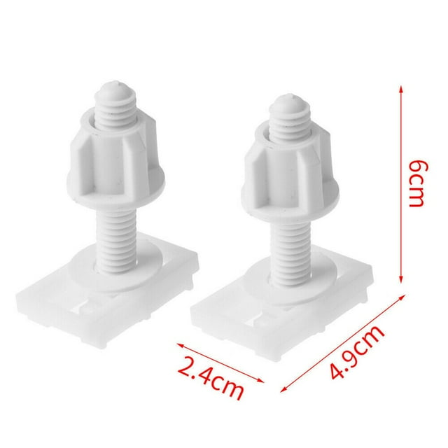 2 x Toilet Seat White Hinges Full Set Bolts Screws Bathroom Repair Kit Tools