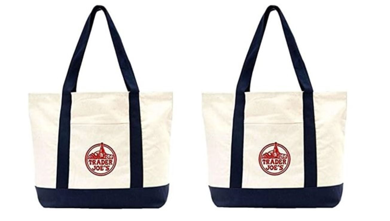 Trader Joe s by Packable Play Unisex Durable Tote Bag Cotton Canvas Reusable Eco Bags White Walmart