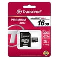 thumbnail image 1 of 2 x Transcend 16GB MicroSD/SDHC 200X Class 10 Memory Card with Adapter, 1 of 3