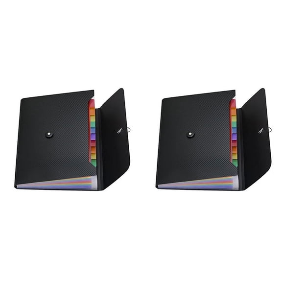 2 x expanding file folder-Black