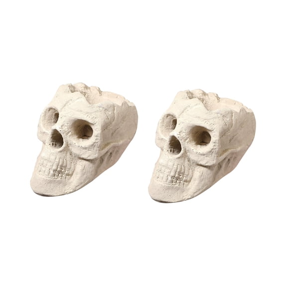 2 x simulation fire pit skull-White