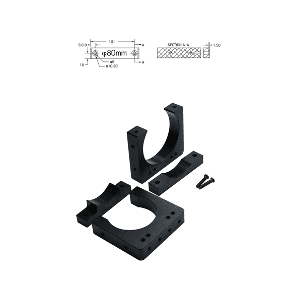 2 x spindle motor fixture(65mm)-Black