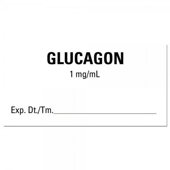 2"x1" GLUCAGON Medical Healthcare Labels