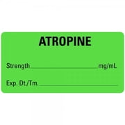 2x1 Green ATROPINE Medical Healthcare Labels
