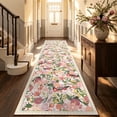 thumbnail image 1 of 2'x10' Floral Runner Rug,Non Slip Washable Boho Hallway Runner Rug with Rubber Backing,Soft Faux Wool Kitchen Runner,Low-Pile Carpet for Bedroom, Entrance, 1 of 7