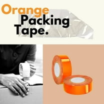 SSBM 1.88 Inch x 110 Yards Acrylic Orange Carton Sealing Tape, 2 Mil Economy Grade Moving & Light Packing, 6 Rolls