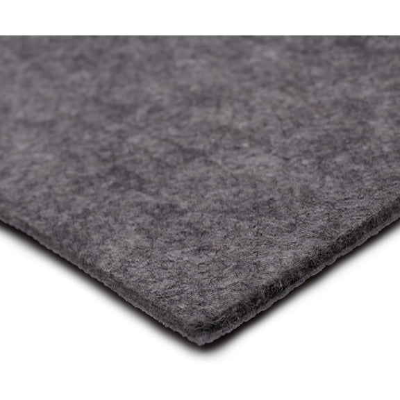 2'x12' Premium Luxury Non Slip Rug Pad 1/4 Thick Dual Surface Felt + Rubber Gripper - Safe for All Floors, Synthetic Fiber, Grey
