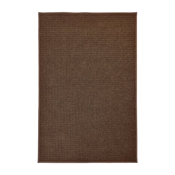 2'x12' Soft and Durable Interlace Indoor - Outdoor Area Rugs Lightweight and Flexible for Easy Cleaning and Transport (Color: Mocha)