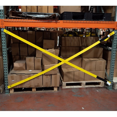 2"x146.5" Pallet Rack Safety Straps for 12 ft Pallet Bays - 2400 lbs Breaking Strength Rack Safety Straps for Holding Pallets in Place - Warehouse Storage Shelving Accessories