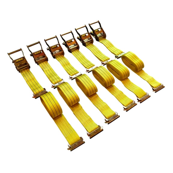 2"x15' E-Track Ratchet Straps 4400 Lbs 6 Pack
