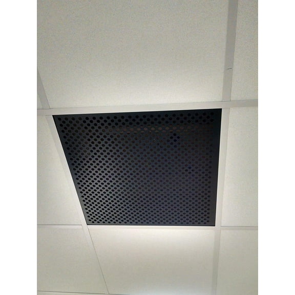 2'x2' Black Plastic Perforated Tile, 2 Pack with 1/2" Holes