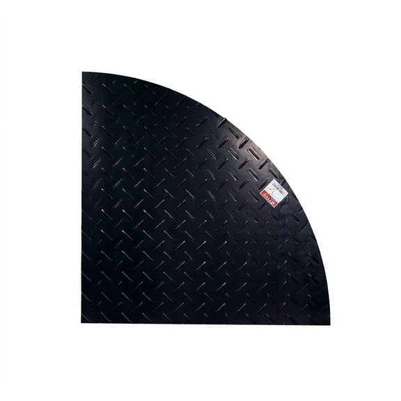 2'x2' Heavy-Duty Black Curved Ground Protection Mats - 120,000 lbs Capacity - Diamond Plated Tread on High-Density Polyethylene (HDPE) for Heavy Equipment